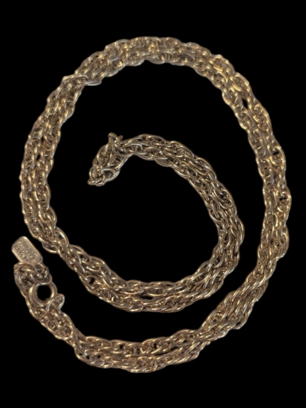 Vintage 1886-1976 Avon Signed Bicentennial Gold Tone Rope Chain 28"